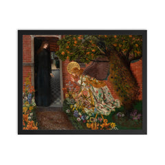 Annunciation by Gustave Max Stevens, 1897 framed print on a plain backdrop in size 16"x20".