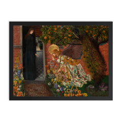Annunciation by Gustave Max Stevens, 1897 framed print on a plain backdrop in size 18"x24".