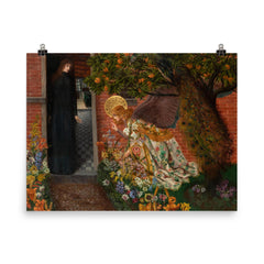 Annunciation by Gustave Max Stevens, 1897 poster on a plain backdrop in size 8"x10".