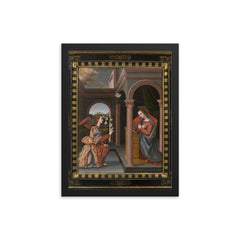 Annunciation by Sister Plautilla Nelli, 1524-1588 framed print on a plain backdrop in size 12"x16".