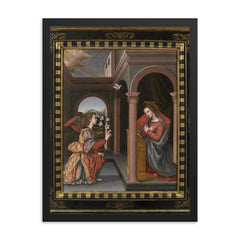 Annunciation by Sister Plautilla Nelli, 1524-1588 framed print on a plain backdrop in size 18"x24".