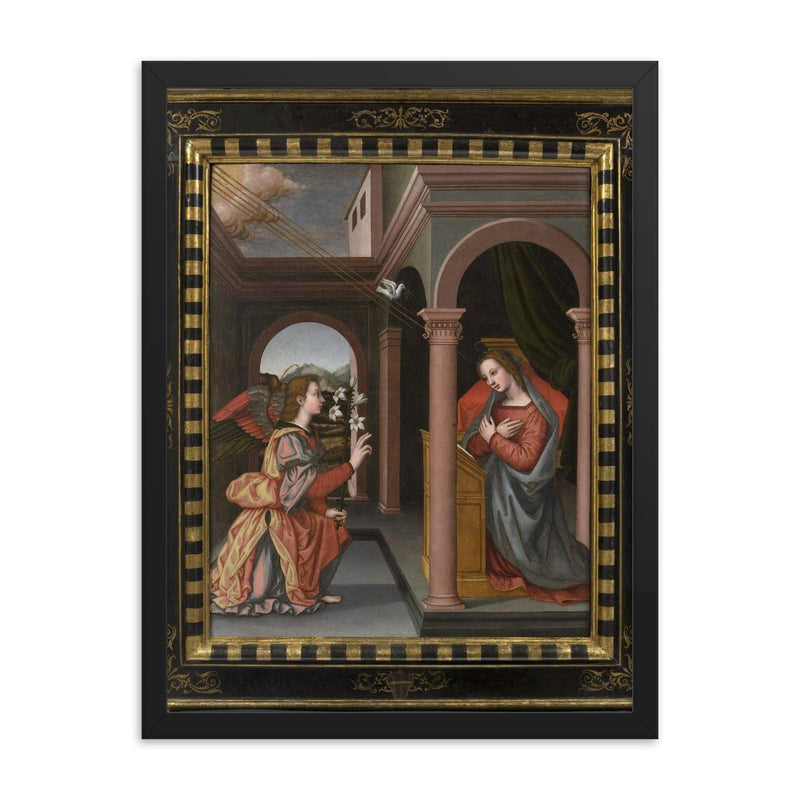 Annunciation by Sister Plautilla Nelli, 1524-1588 framed print on a plain backdrop in size 18