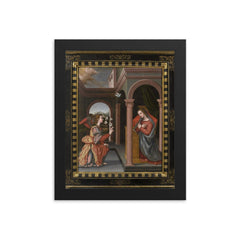 Annunciation by Sister Plautilla Nelli, 1524-1588 framed print on a plain backdrop in size 8"x10".