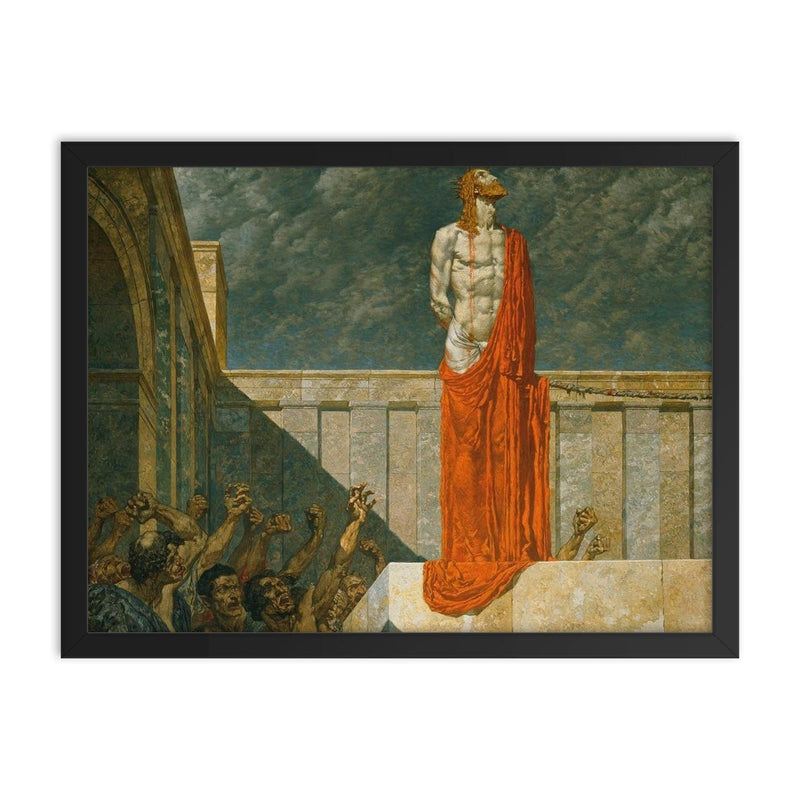 Ans Kreuz mit ihm by Alexander Rothaug framed print on a plain backdrop in size 18