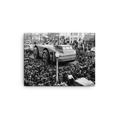 Antarctic Snow Cruiser on Route to the Ship, 1939 canvas print on a plain backdrop in size 12"x16".