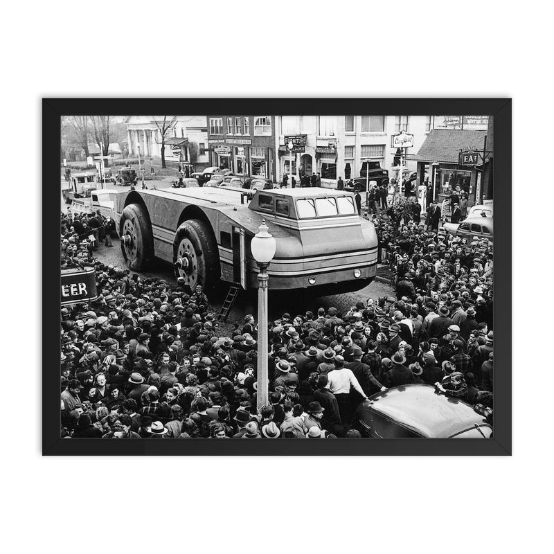 Antarctic Snow Cruiser on Route to the Ship, 1939 framed print on a plain backdrop in size 18