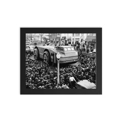 Antarctic Snow Cruiser on Route to the Ship, 1939 framed print on a plain backdrop in size 8"x10".