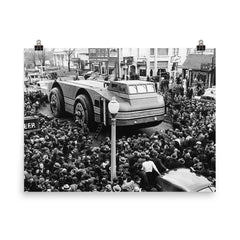 Antarctic Snow Cruiser on Route to the Ship, 1939 poster on a plain backdrop in size 8"x10".