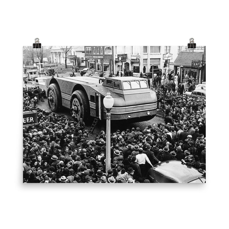 Antarctic Snow Cruiser on Route to the Ship, 1939 poster on a plain backdrop in size 8