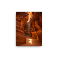 Antelope Canyon Arizona canvas print on a plain backdrop in size 12"x16".