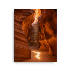 Antelope Canyon Arizona canvas print on a plain backdrop in size 16"x20".