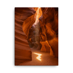 Antelope Canyon Arizona canvas print on a plain backdrop in size 18"x24".