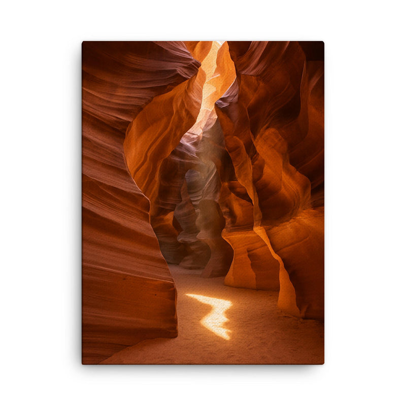 Antelope Canyon Arizona canvas print on a plain backdrop in size 18