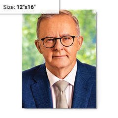 Anthony Albanese metal print on a plain backdrop in size 12"x16".