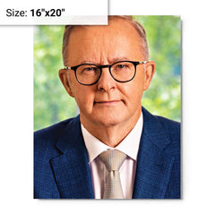 Anthony Albanese metal print on a plain backdrop in size 16"x20".