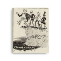 Anti-Vac Comic: Stupidity is Timeless, 1940s canvas print on a plain backdrop in size 16"x20".