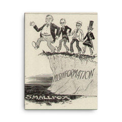 Anti-Vac Comic: Stupidity is Timeless, 1940s canvas print on a plain backdrop in size 18"x24".