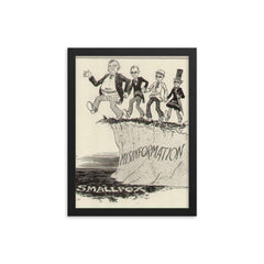 Anti-Vac Comic: Stupidity is Timeless, 1940s framed print on a plain backdrop in size 12"x16".