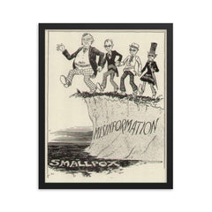 Anti-Vac Comic: Stupidity is Timeless, 1940s framed print on a plain backdrop in size 16"x20".