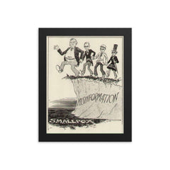 Anti-Vac Comic: Stupidity is Timeless, 1940s framed print on a plain backdrop in size 8"x10".