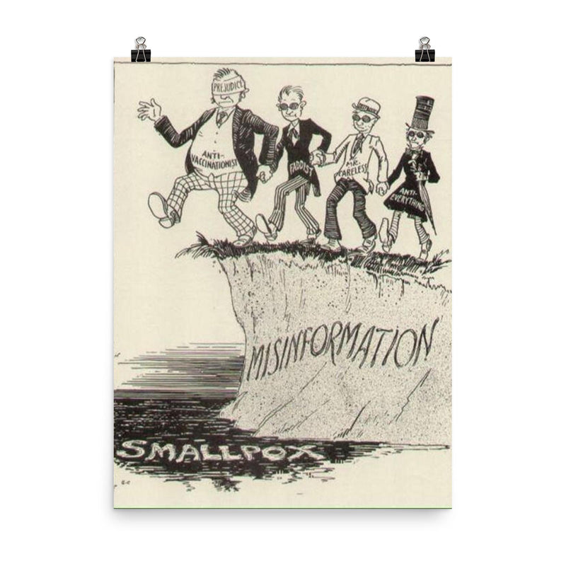 Anti-Vac Comic: Stupidity is Timeless, 1940s poster on a plain backdrop in size 8