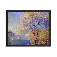 Antibes Seen from La Salis by Claude Monet, 1888 framed print on a plain backdrop in size 16"x20".