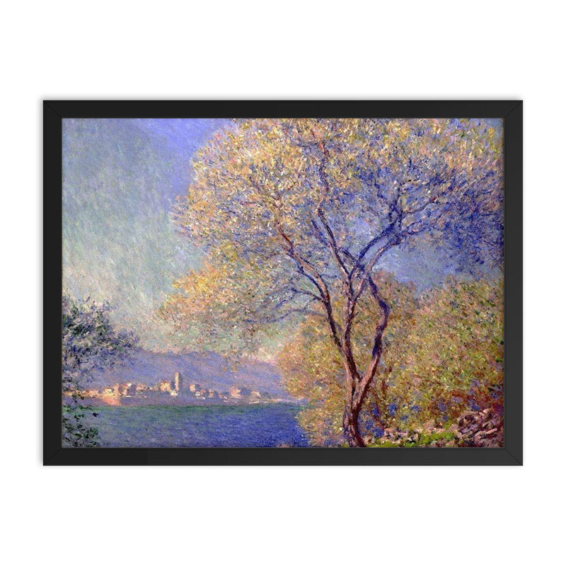 Antibes Seen from La Salis by Claude Monet, 1888 framed print on a plain backdrop in size 18