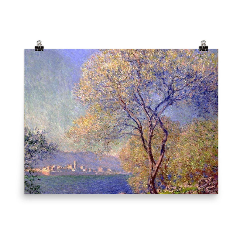 Antibes Seen from La Salis by Claude Monet, 1888 poster on a plain backdrop in size 8