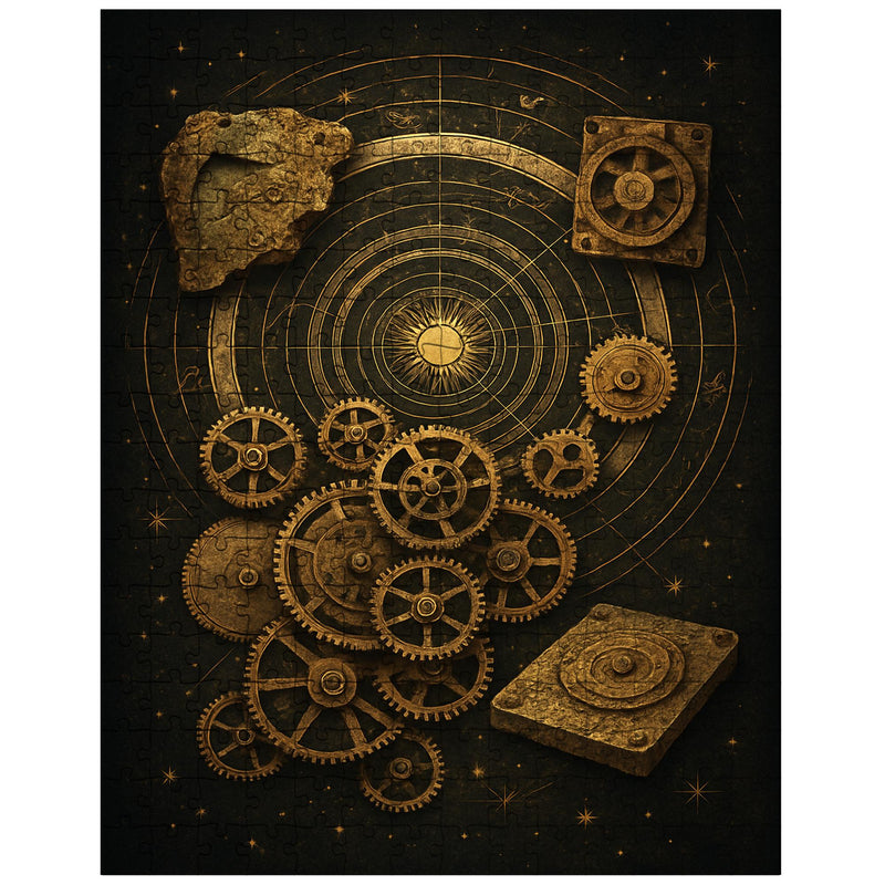 Antikythera mechanism exploded celestial diagram jigsaw puzzle