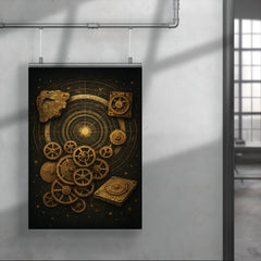 Antikythera mechanism exploded celestial diagram poster 4