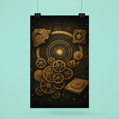 Antikythera mechanism exploded celestial diagram poster 6