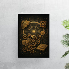 Antikythera mechanism exploded celestial diagram poster 7