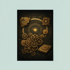Antikythera mechanism exploded celestial diagram poster 8