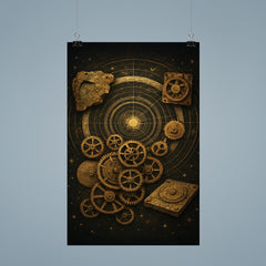 Antikythera mechanism exploded celestial diagram poster 9
