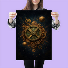 Antikythera mechanism exploded like a bronze cosmos poster 3