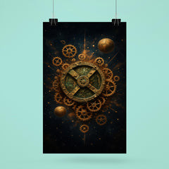 Antikythera mechanism exploded like a bronze cosmos poster 6
