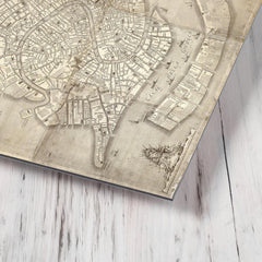 Antique Venice 1729 Map metal print mockup