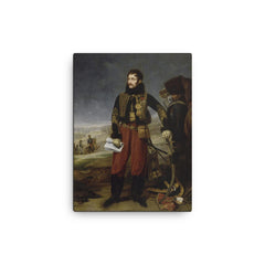 Antoine Charles Louis de Lasalle canvas print on a plain backdrop in size 12"x16".