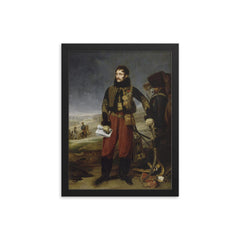 Antoine Charles Louis de Lasalle framed print on a plain backdrop in size 12"x16".