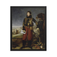 Antoine Charles Louis de Lasalle framed print on a plain backdrop in size 16"x20".