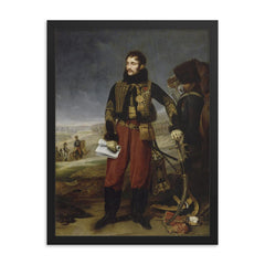 Antoine Charles Louis de Lasalle framed print on a plain backdrop in size 18"x24".