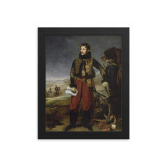 Antoine Charles Louis de Lasalle framed print on a plain backdrop in size 8"x10".