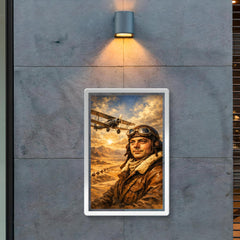 Antoine de Saint Exupery over desert mail route poster 2