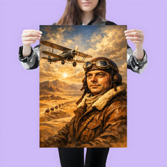 Antoine de Saint Exupery over desert mail route poster 3