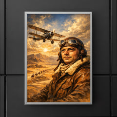 Antoine de Saint Exupery over desert mail route poster 5