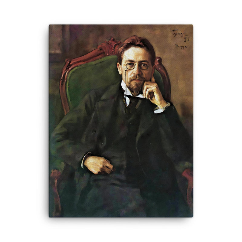 Anton Chekhov canvas print on a plain backdrop in size 18