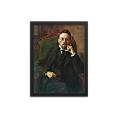 Anton Chekhov framed print on a plain backdrop in size 12"x16".