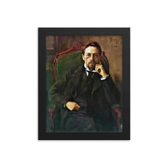 Anton Chekhov framed print on a plain backdrop in size 8"x10".