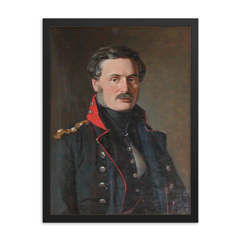 Anton Frederik Tscherning framed print on a plain backdrop in size 18