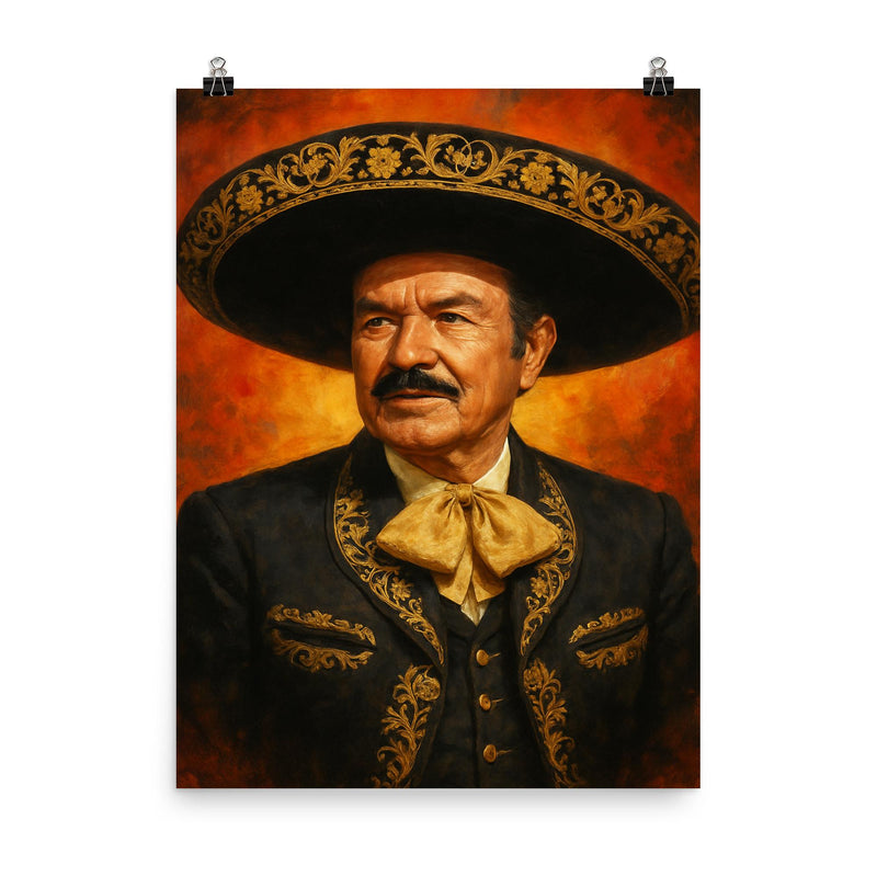 Antonio Aguilar poster on a plain backdrop in size 8